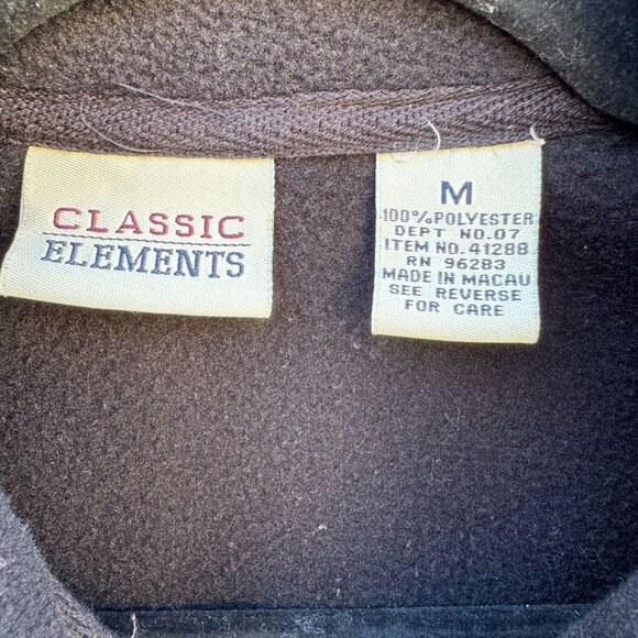 Classic Elements Holiday Fleece Festive Appliques Red Trim Embroidered Jacket M - Picture 2 of 9